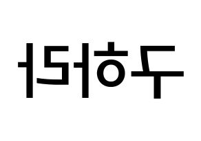 KPOP idol KARA  구하라 (Koo Ha-Ra, Hara) Printable Hangul name Fansign Fanboard resources for concert Reversed