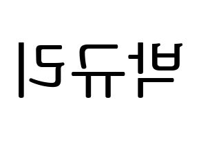 KPOP idol KARA  박규리 (Park Gyu-Ri, Gyuri) Printable Hangul name fan sign, fanboard resources for LED Reversed