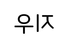 KPOP idol KARD  전지우 (Jeon Ji-woo, Jiwoo) Printable Hangul name Fansign Fanboard resources for concert Reversed