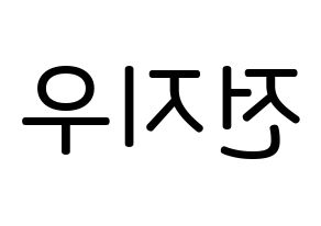 KPOP idol KARD  전지우 (Jeon Ji-woo, Jiwoo) Printable Hangul name Fansign Fanboard resources for concert Reversed