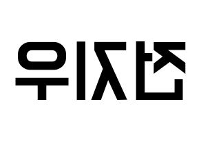 KPOP idol KARD  전지우 (Jeon Ji-woo, Jiwoo) Printable Hangul name fan sign, fanboard resources for light sticks Reversed