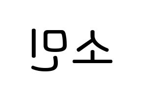 KPOP idol KARD  전소민 (Jeon So-min, Somin) Printable Hangul name Fansign Fanboard resources for concert Reversed