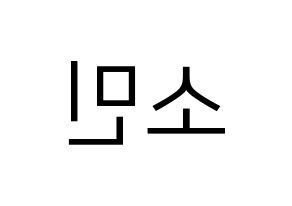 KPOP idol KARD  전소민 (Jeon So-min, Somin) Printable Hangul name fan sign, fanboard resources for LED Reversed