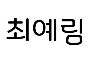 KPOP idol LOONA  최리 (Choi Ye-rim, Choerry) Printable Hangul name Fansign Fanboard resources for concert Normal