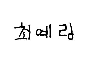 KPOP idol LOONA  최리 (Choi Ye-rim, Choerry) Printable Hangul name fan sign, fanboard resources for light sticks Normal