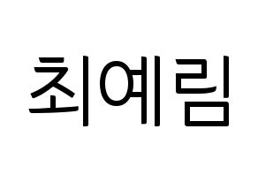KPOP idol LOONA  최리 (Choi Ye-rim, Choerry) Printable Hangul name fan sign, fanboard resources for light sticks Normal