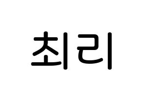 KPOP idol LOONA  최리 (Choi Ye-rim, Choerry) Printable Hangul name Fansign Fanboard resources for concert Normal