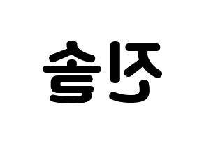 KPOP idol LOONA  진솔 (Jung Jin-soul, JinSoul) Printable Hangul name fan sign & fan board resources Reversed