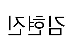KPOP idol LOONA  현진 (Kim Hyun-jin, HyunJin) Printable Hangul name fan sign, fanboard resources for light sticks Reversed