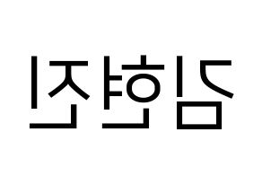 KPOP idol LOONA  현진 (Kim Hyun-jin, HyunJin) Printable Hangul name fan sign, fanboard resources for LED Reversed