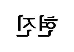 KPOP idol LOONA  현진 (Kim Hyun-jin, HyunJin) Printable Hangul name fan sign, fanboard resources for LED Reversed