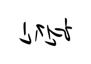 KPOP idol LOONA  현진 (Kim Hyun-jin, HyunJin) Printable Hangul name fan sign, fanboard resources for concert Reversed