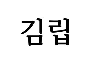 KPOP idol LOONA  김립 (Kim Jeong-eun, Kim Lip) Printable Hangul name fan sign, fanboard resources for LED Normal