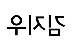 KPOP idol LOONA  츄 (Kim Ji-woo, Chuu) Printable Hangul name Fansign Fanboard resources for concert Reversed