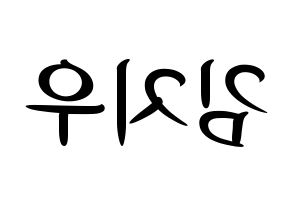 KPOP idol LOONA  츄 (Kim Ji-woo, Chuu) Printable Hangul name fan sign, fanboard resources for concert Reversed