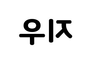 KPOP idol LOONA  츄 (Kim Ji-woo, Chuu) Printable Hangul name fan sign & fan board resources Reversed