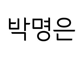 KPOP idol LOVELYZ  진 (Park Myung-eun, JIN) Printable Hangul name fan sign, fanboard resources for light sticks Normal