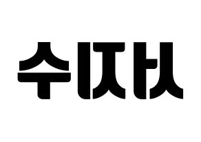 KPOP idol LOVELYZ  지수 (Seo Ji-soo, Jisoo) Printable Hangul name fan sign, fanboard resources for light sticks Reversed