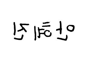 KPOP idol Mamamoo  화사 (Ahn Hye-jin, Hwasa) Printable Hangul name fan sign, fanboard resources for concert Reversed