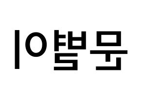 KPOP idol Mamamoo  문별 (Moon Byul-yi, Moonbyul) Printable Hangul name Fansign Fanboard resources for concert Reversed