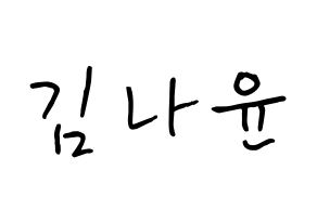 KPOP idol MOMOLAND  나윤 (Kim Na-yun, Nayun) Printable Hangul name fan sign, fanboard resources for concert Normal
