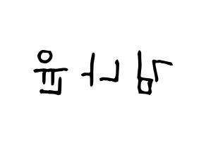 KPOP idol MOMOLAND  나윤 (Kim Na-yun, Nayun) Printable Hangul name fan sign, fanboard resources for light sticks Reversed