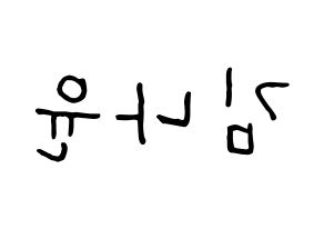 KPOP idol MOMOLAND  나윤 (Kim Na-yun, Nayun) Printable Hangul name fan sign, fanboard resources for concert Reversed