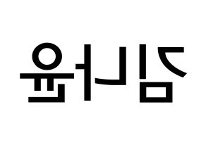 KPOP idol MOMOLAND  나윤 (Kim Na-yun, Nayun) Printable Hangul name Fansign Fanboard resources for concert Reversed
