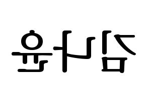 KPOP idol MOMOLAND  나윤 (Kim Na-yun, Nayun) Printable Hangul name fan sign, fanboard resources for LED Reversed