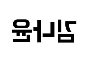 KPOP idol MOMOLAND  나윤 (Kim Na-yun, Nayun) Printable Hangul name fan sign, fanboard resources for concert Reversed