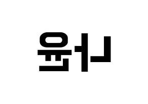 KPOP idol MOMOLAND  나윤 (Kim Na-yun, Nayun) Printable Hangul name fan sign, fanboard resources for concert Reversed