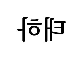 KPOP idol MOMOLAND  태하 (Kim Tae-ha, Taeha) Printable Hangul name fan sign, fanboard resources for LED Reversed