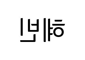 KPOP idol MOMOLAND  혜빈 (Lee Hye-bin, Hyebin) Printable Hangul name fan sign, fanboard resources for light sticks Reversed
