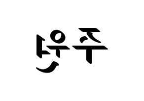 KPOP idol MOMOLAND  주이 (Lee Joo-won, JooE) Printable Hangul name fan sign, fanboard resources for LED Reversed