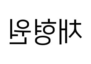 KPOP idol MONSTA X  형원 (Chae Hyung-won, Hyungwon) Printable Hangul name fan sign, fanboard resources for LED Reversed