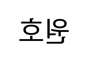 KPOP idol MONSTA X  원호 (Lee Ho-seok, Wonho) Printable Hangul name fan sign, fanboard resources for LED Reversed