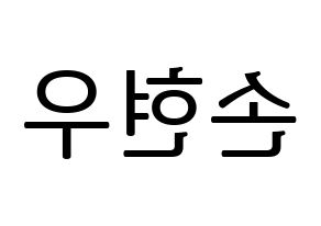 KPOP idol MONSTA X  셔누 (Son Hyun-woo, Shownu) Printable Hangul name fan sign, fanboard resources for LED Reversed