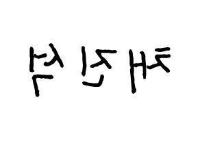 KPOP idol MYNAME  채진 (Chae Jin-seok, Chaejin) Printable Hangul name fan sign, fanboard resources for concert Reversed