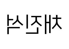 KPOP idol MYNAME  채진 (Chae Jin-seok, Chaejin) Printable Hangul name fan sign, fanboard resources for LED Reversed