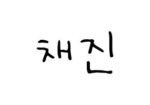 KPOP idol MYNAME  채진 (Chae Jin-seok, Chaejin) Printable Hangul name fan sign, fanboard resources for LED Normal
