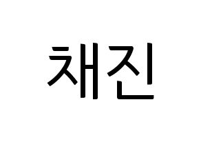 KPOP idol MYNAME  채진 (Chae Jin-seok, Chaejin) Printable Hangul name fan sign, fanboard resources for light sticks Normal