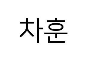 KPOP idol N.Flying  차훈 (Cha Hun, Cha Hun) Printable Hangul name fan sign, fanboard resources for LED Normal