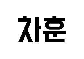 KPOP idol N.Flying  차훈 (Cha Hun, Cha Hun) Printable Hangul name fan sign, fanboard resources for light sticks Normal