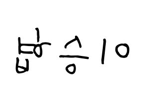 KPOP idol N.Flying  이승협 (Lee Seung-hyub, Lee Seung-hyub) Printable Hangul name fan sign, fanboard resources for concert Reversed