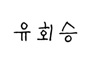 KPOP idol N.Flying  유회승 (Yoo Hwe-seung, Yoo Hwe-seung) Printable Hangul name fan sign, fanboard resources for light sticks Normal