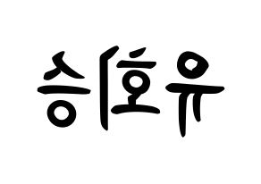 KPOP idol N.Flying  유회승 (Yoo Hwe-seung, Yoo Hwe-seung) Printable Hangul name fan sign, fanboard resources for concert Reversed