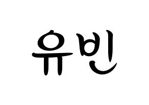 KPOP idol NATURE  채빈 (Choi Yu-bin, Chaebin) Printable Hangul name fan sign, fanboard resources for concert Normal