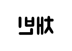 KPOP idol NATURE  채빈 (Choi Yu-bin, Chaebin) Printable Hangul name fan sign & fan board resources Reversed