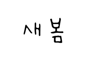 KPOP idol NATURE  새봄 (Kim Sae-bom, Saebom) Printable Hangul name fan sign, fanboard resources for LED Normal