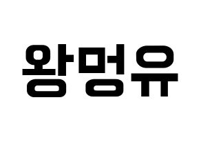KPOP idol NATURE  오로라 (Wang Meng-yu, Aurora) Printable Hangul name fan sign, fanboard resources for concert Normal